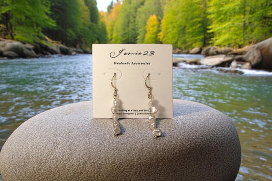 Silver Drift Baroque Pearl Drop Earrings