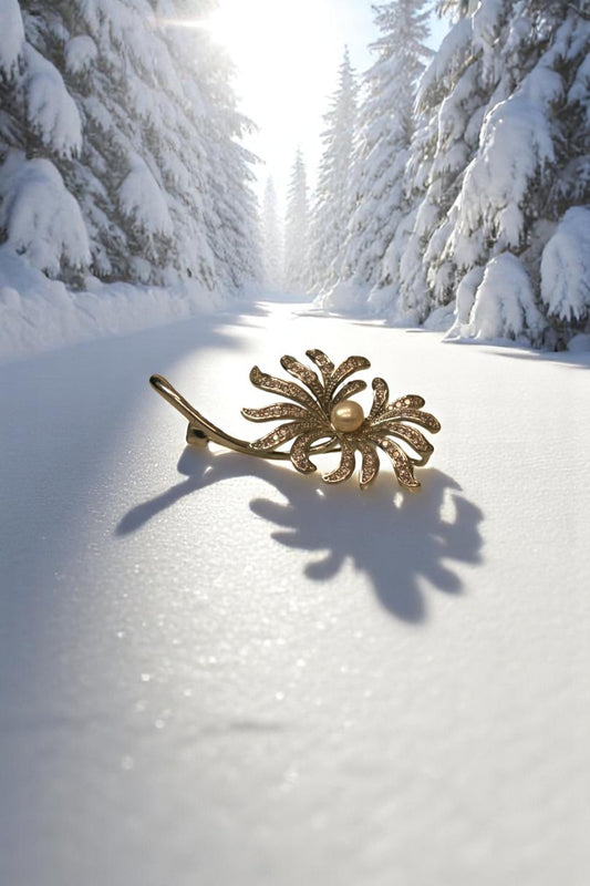 Winter Bloom Pearl Brooch